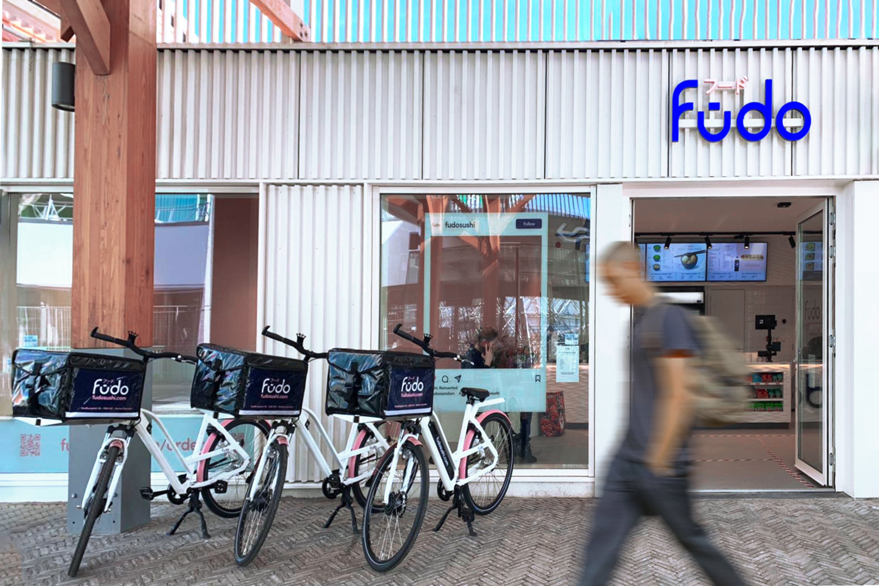 Fūdo Sushi brand detail — applied identity close-up
