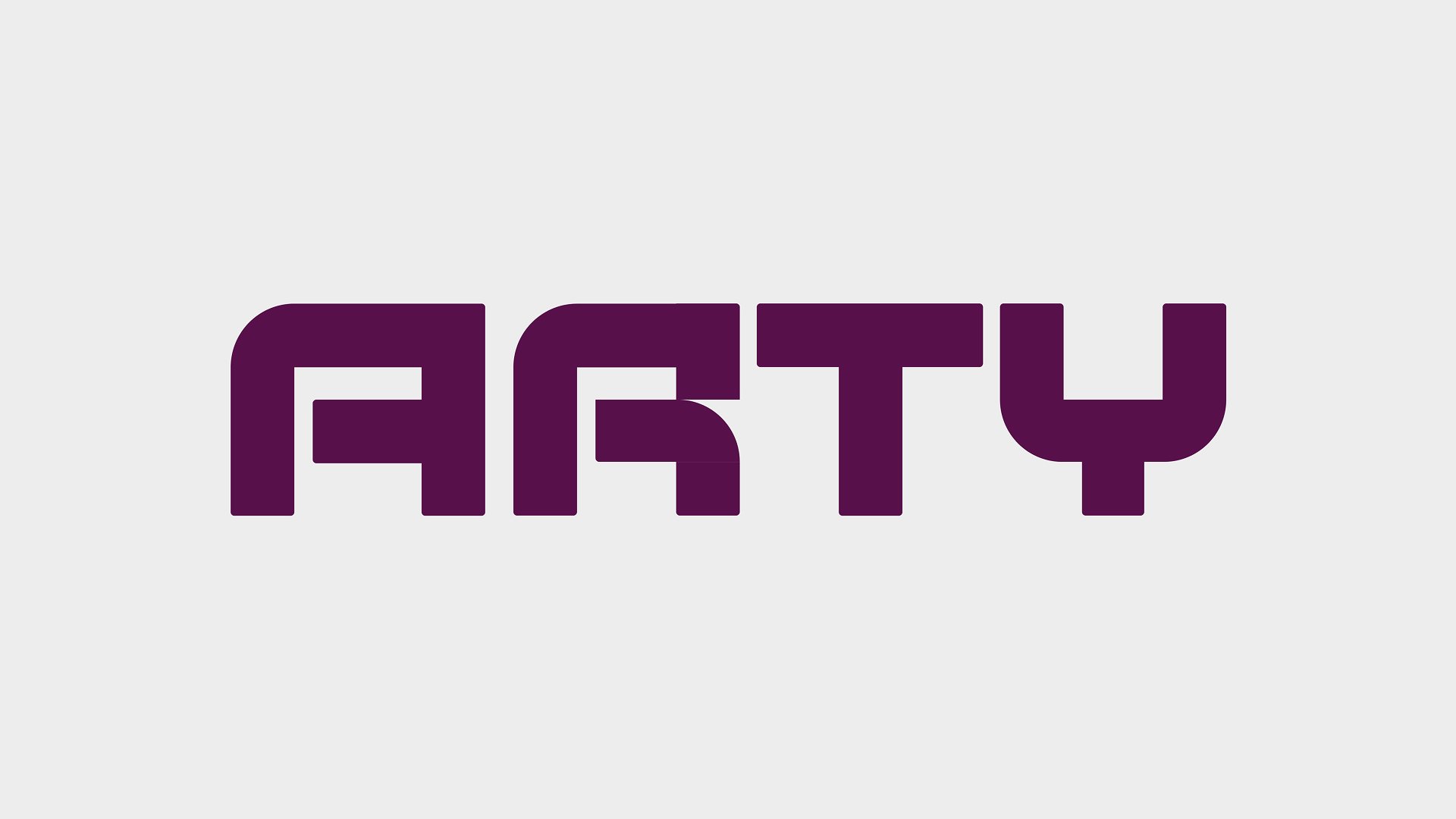 Arty wordmark in deep purple on a light background