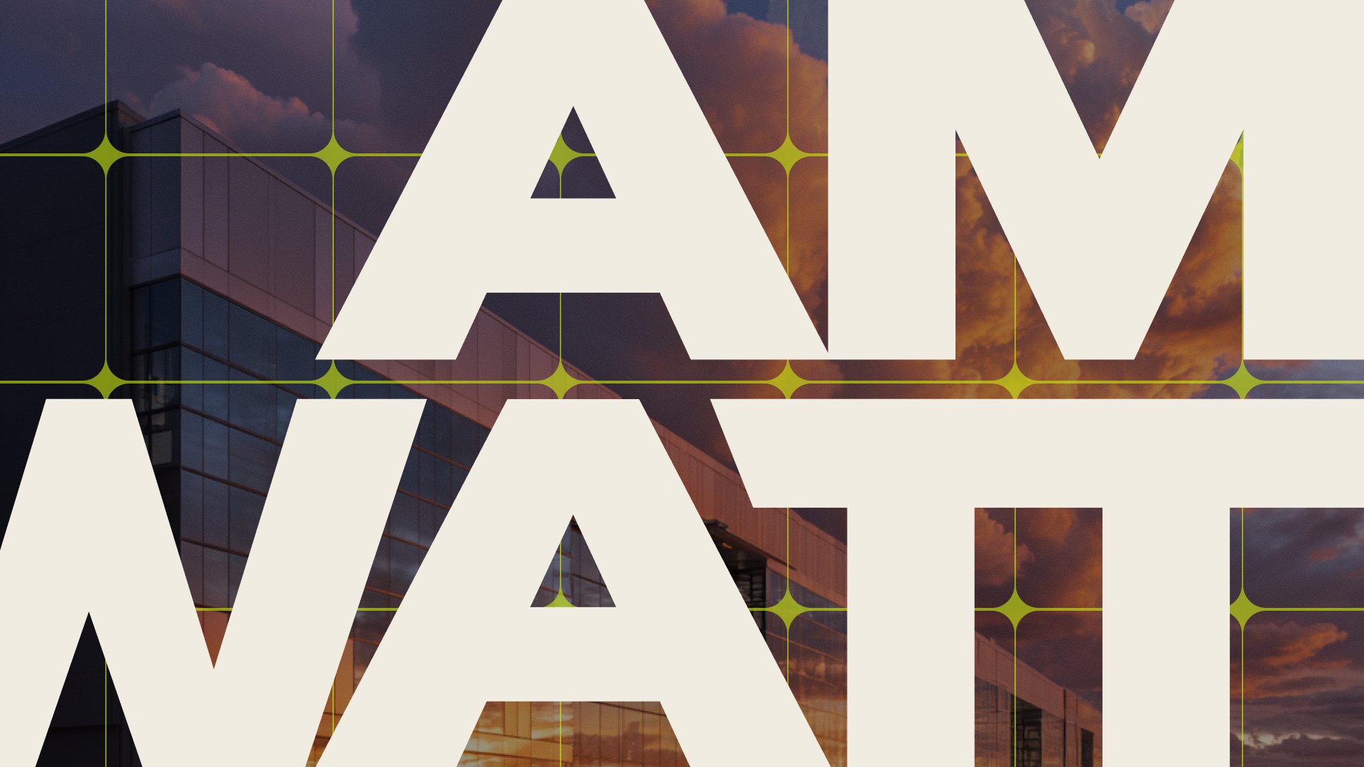 American Terawatt wordmark over building at sunset