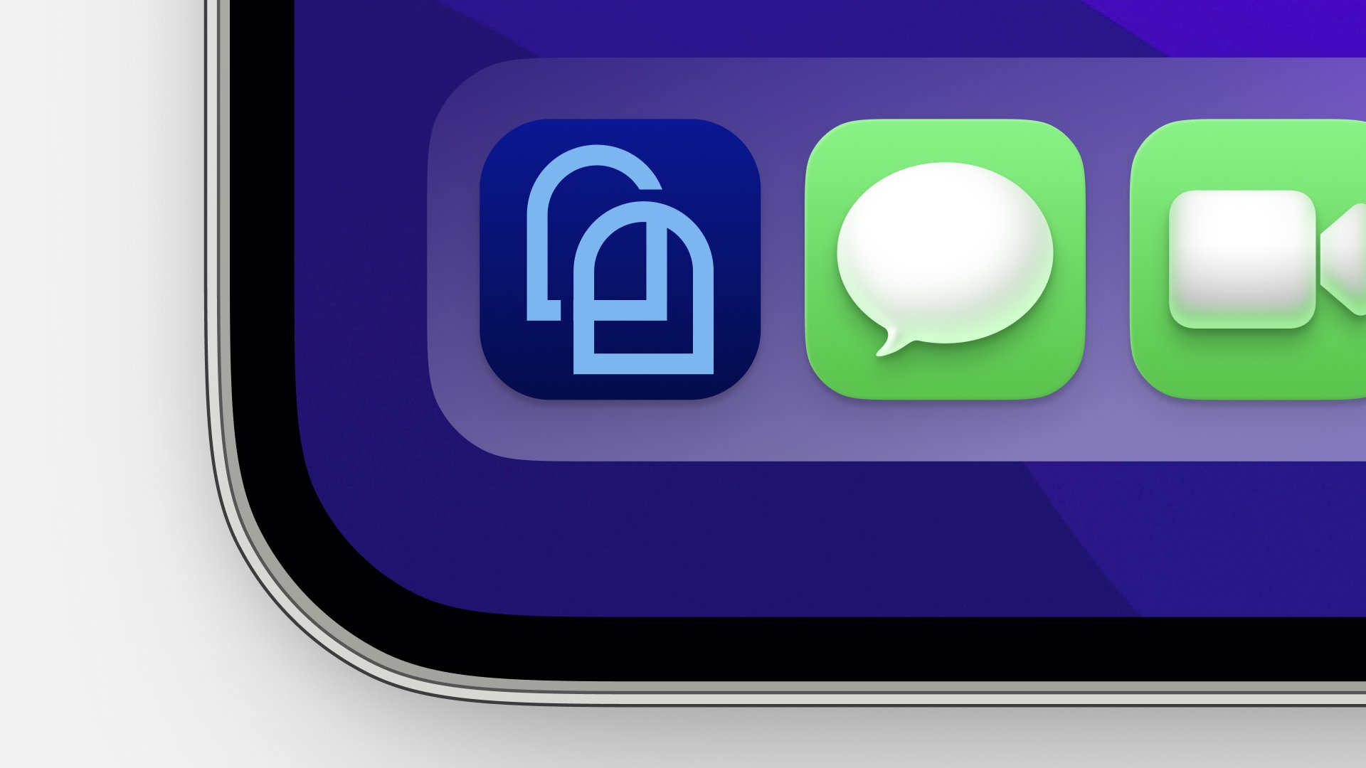 Cleargate app icon in the iPhone dock beside Messages and FaceTime