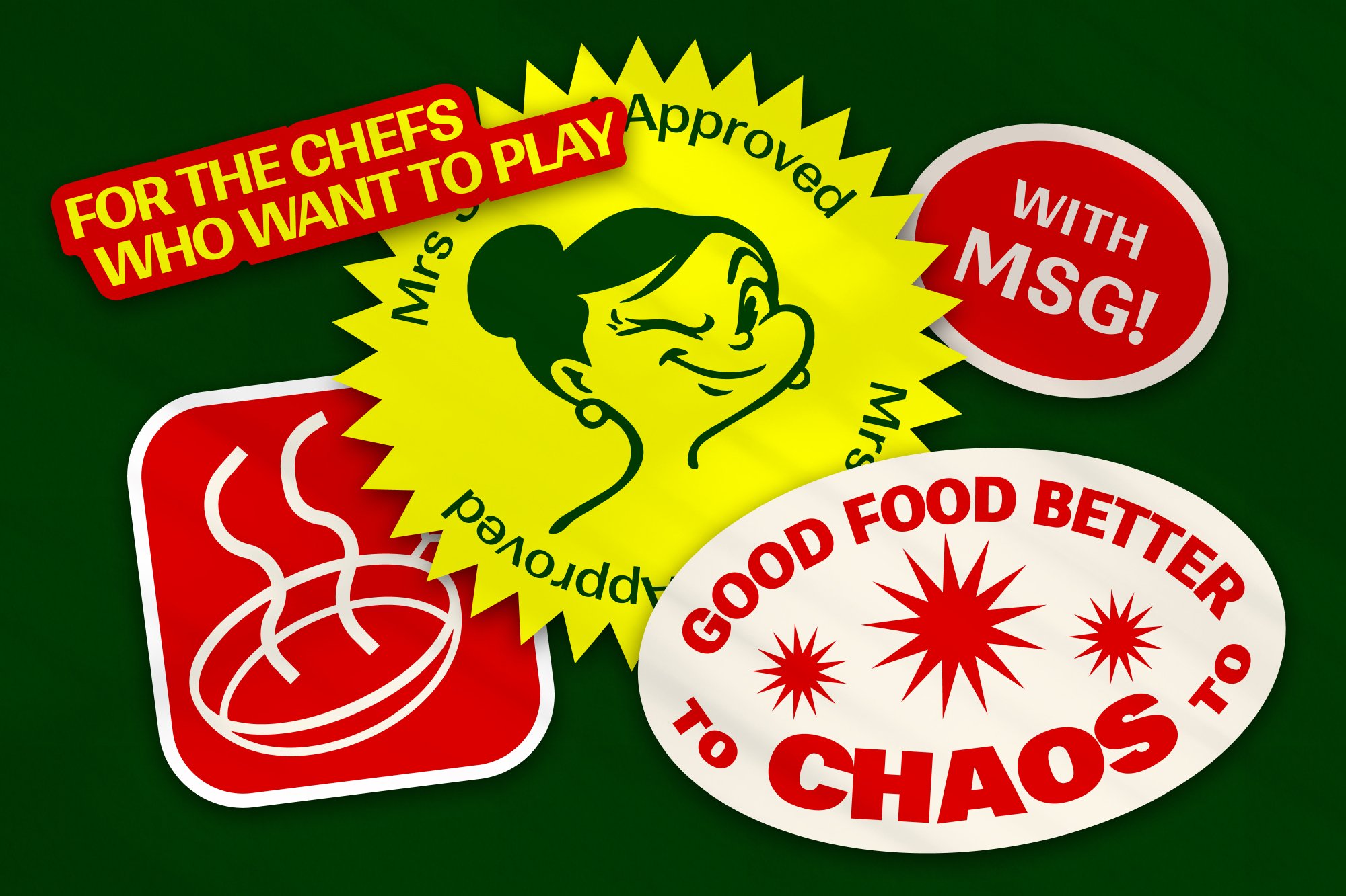 Squizzi promotional stickers featuring Mrs Squizzi and brand slogans